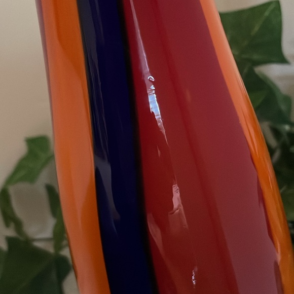 Exquisite Vintage Murano Cased Tri-Colored Striped Vase! - Picture 3 of 15